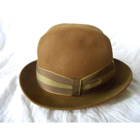 Dale Clothing Stevens Hats Registered 3X Beaver Fur Blend Hat Fedora Brown 6 7/8 - Picture 3 of 9